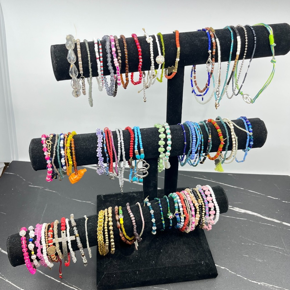 Bulk Wearable Jewelry Lot 84 Pcs Mixed Fashion Bracelets 0.624 lbs Costume Style